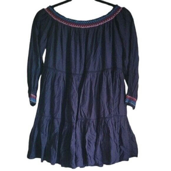 Free People Sun Beams Embroidered Off-The-Shoulder Mini Dress Size Small - Picture 7 of 12